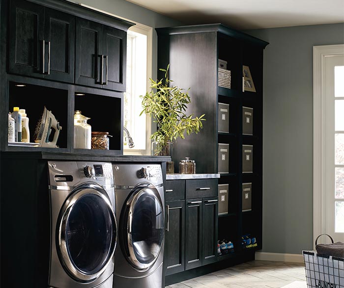 Dark Gray Laundry Cabinets