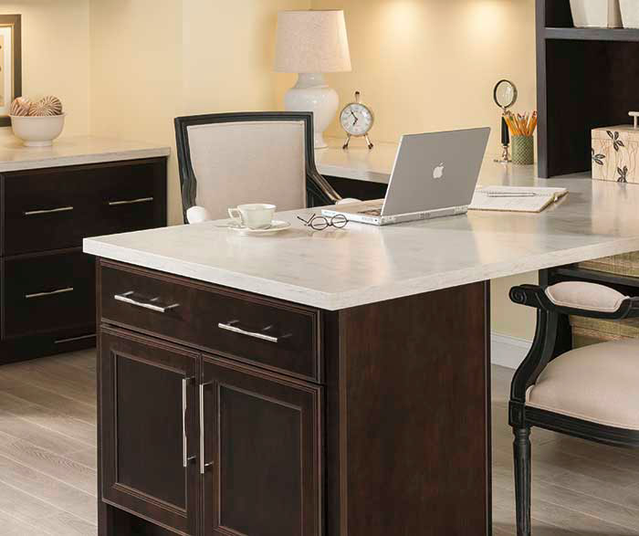 Chocolate Cabinets in a Home Office
