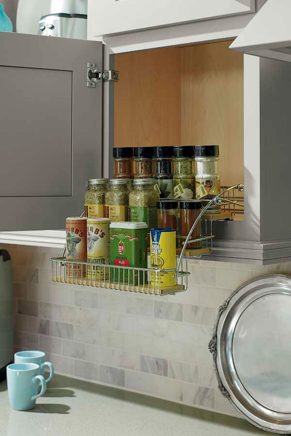 pull down spice rack for wall cabinets