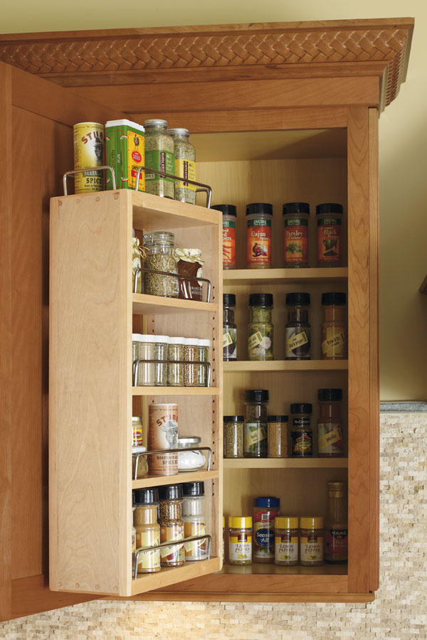 spice rack organization for wall cabinets