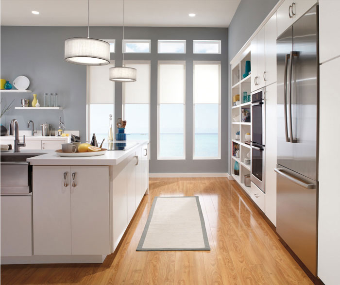 Contemporary white kitchen cabinets by Kemper Cabinetry