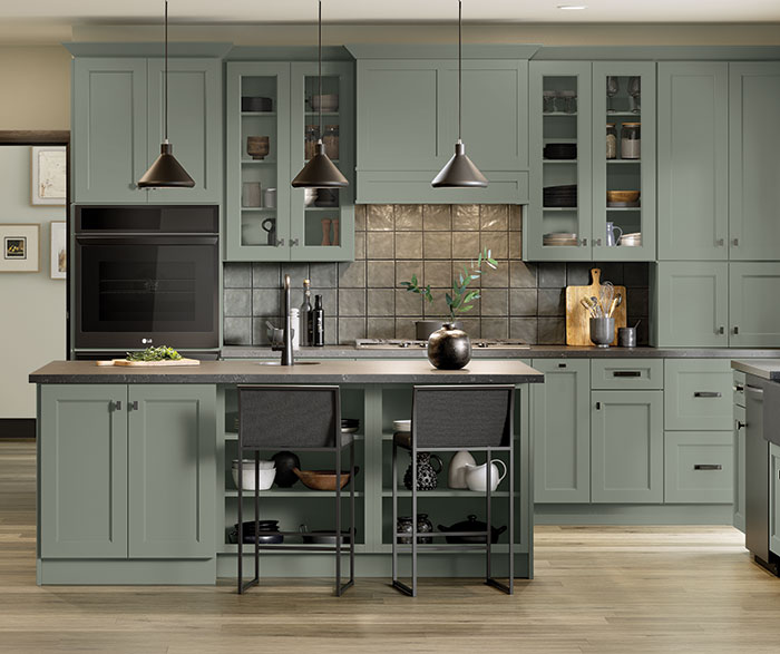 Stylish Muted Green Kitchen Cabinets